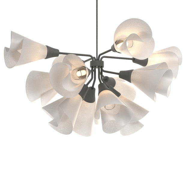 Hubbardton Forge 2020 Natural Iron Spun Frost (SH) Multi Mobius 12-Light Pendant