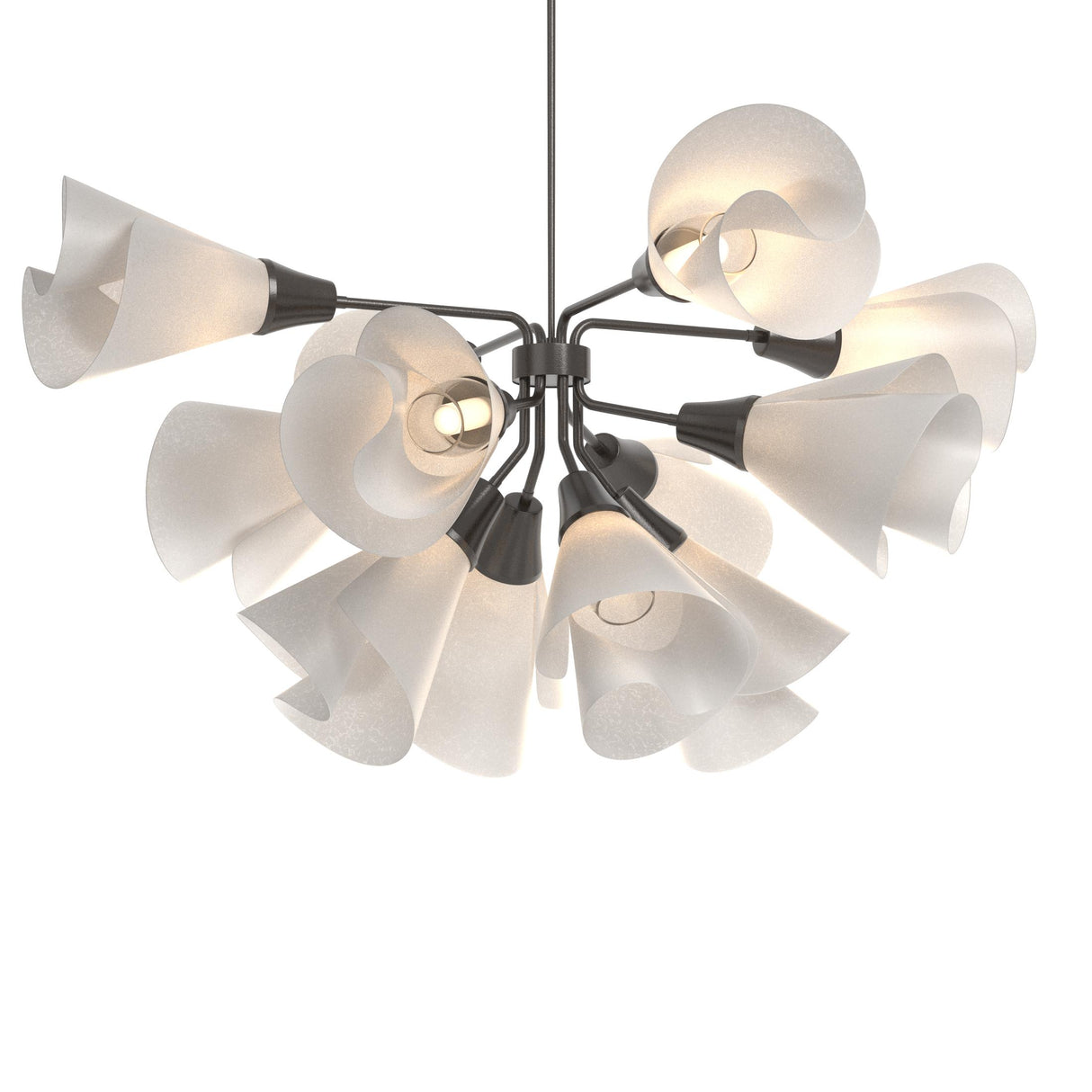 Hubbardton Forge 2020 Oil Rubbed Bronze Spun Frost (SH) Multi Mobius 12-Light Pendant