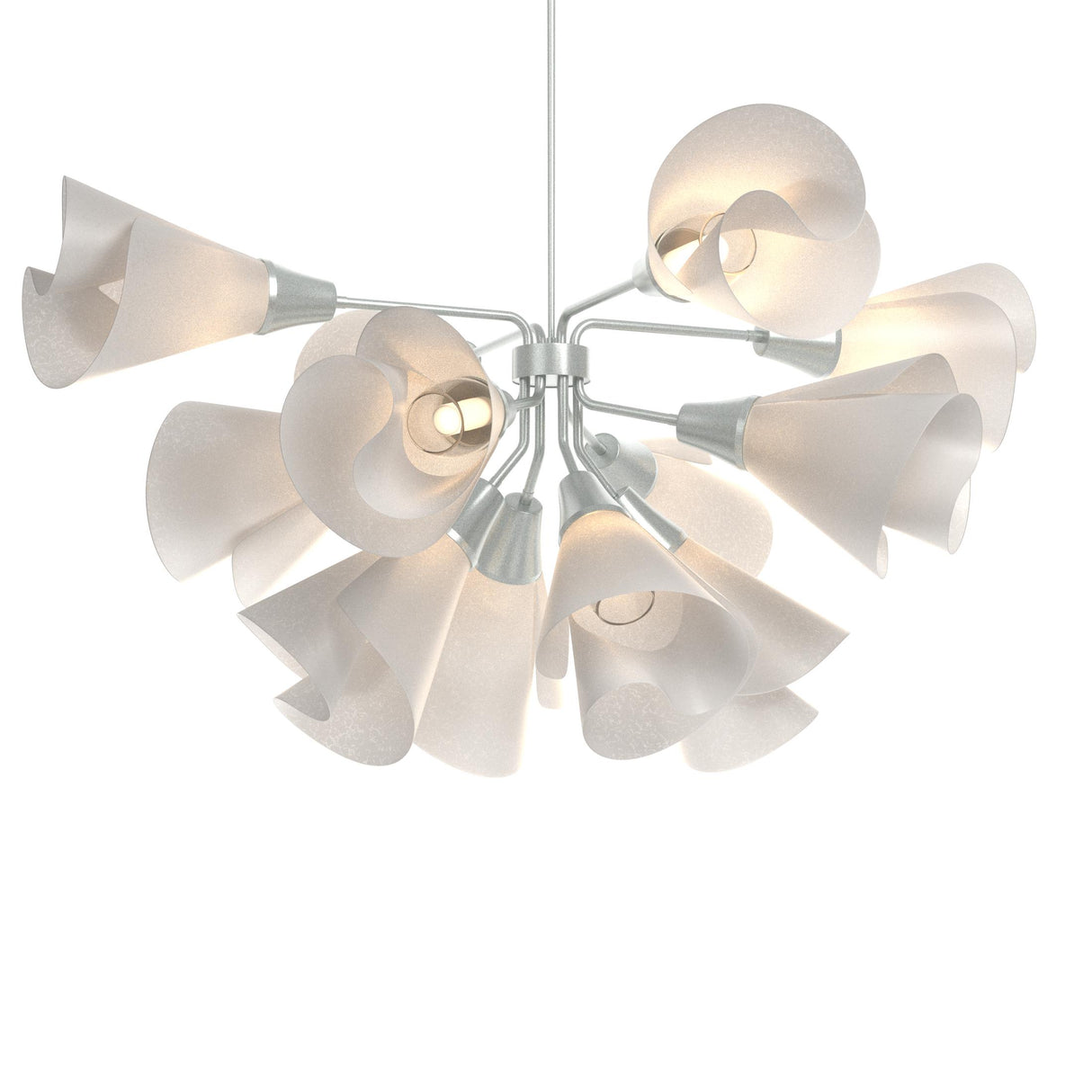 Hubbardton Forge 2020 Vintage Platinum Spun Frost (SH) Multi Mobius 12-Light Pendant