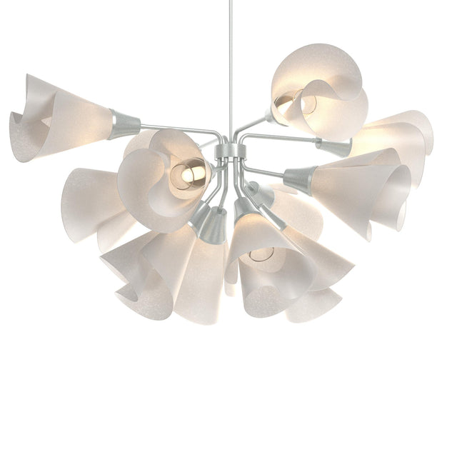 Hubbardton Forge 2020 Vintage Platinum Spun Frost (SH) Multi Mobius 12-Light Pendant