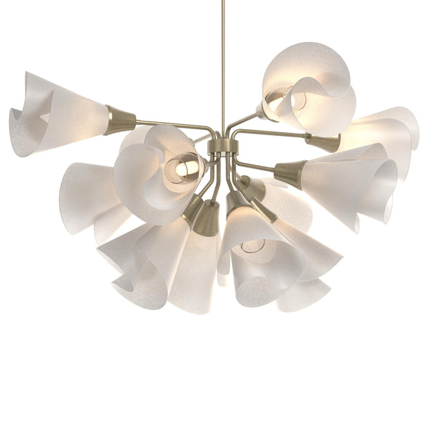 Hubbardton Forge 2020 Soft Gold Spun Frost (SH) Multi Mobius 12-Light Pendant