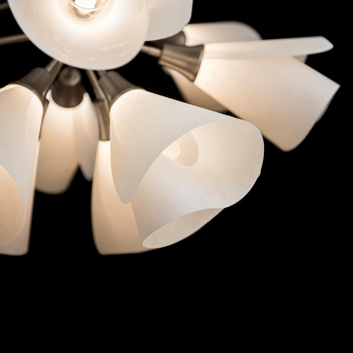 Hubbardton Forge 2020 Soft Gold Spun Frost (SH) Multi Mobius 12-Light Pendant
