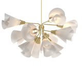 Hubbardton Forge 2020 Modern Brass Spun Frost (SH) Multi Mobius 12-Light Pendant