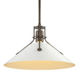 Hubbardton Forge 2022 Bronze White Multi Henry Medium Steel Shade Pendant