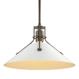 Hubbardton Forge 2022 Bronze White Multi Henry Medium Steel Shade Pendant