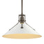 Hubbardton Forge 2022 Bronze White Multi Henry Medium Steel Shade Pendant