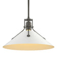 Hubbardton Forge 2022 Dark Smoke White Multi Henry Medium Steel Shade Pendant