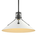 Hubbardton Forge 2022 Black White Multi Henry Medium Steel Shade Pendant