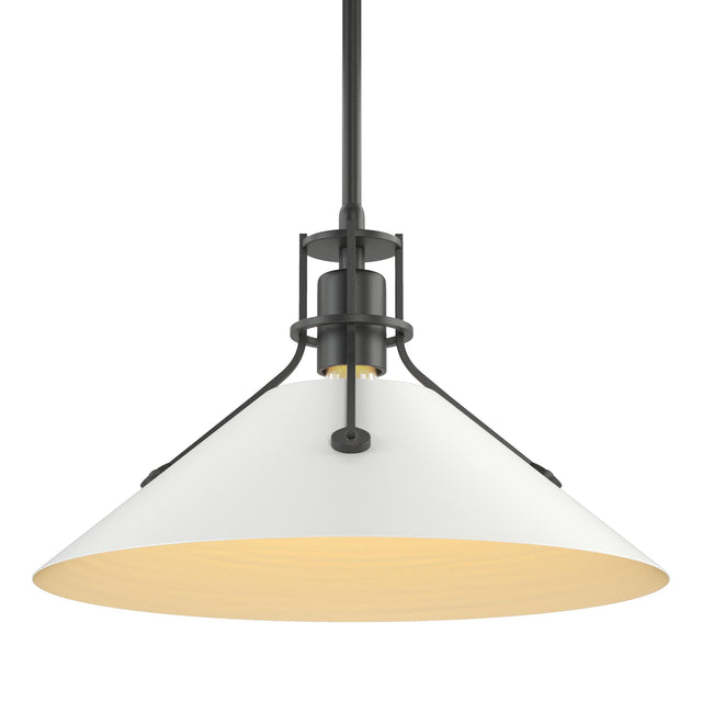 Hubbardton Forge 2022 Black White Multi Henry Medium Steel Shade Pendant