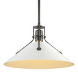 Hubbardton Forge 2022 Oil Rubbed Bronze White Multi Henry Medium Steel Shade Pendant