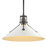 Hubbardton Forge 2022 Oil Rubbed Bronze White Multi Henry Medium Steel Shade Pendant