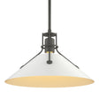 Hubbardton Forge 2022 Natural Iron White Multi Henry Medium Steel Shade Pendant