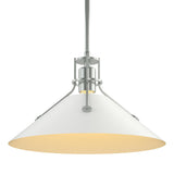 Hubbardton Forge 2022 Vintage Platinum White Multi Henry Medium Steel Shade Pendant