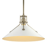 Hubbardton Forge 2022 Soft Gold White Multi Henry Medium Steel Shade Pendant