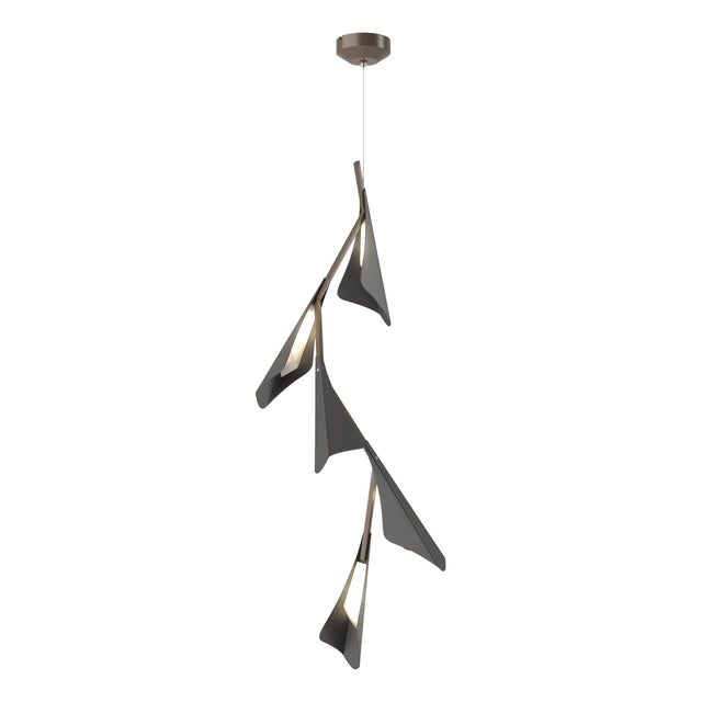 Hubbardton Forge 2020 Bronze Black Standard Plume 5-Light LED Pendant