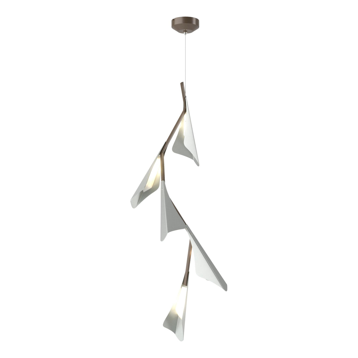 Hubbardton Forge 2020 Bronze Vintage Platinum Standard Plume 5-Light LED Pendant