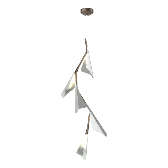 Hubbardton Forge 2020 Bronze Vintage Platinum Standard Plume 5-Light LED Pendant