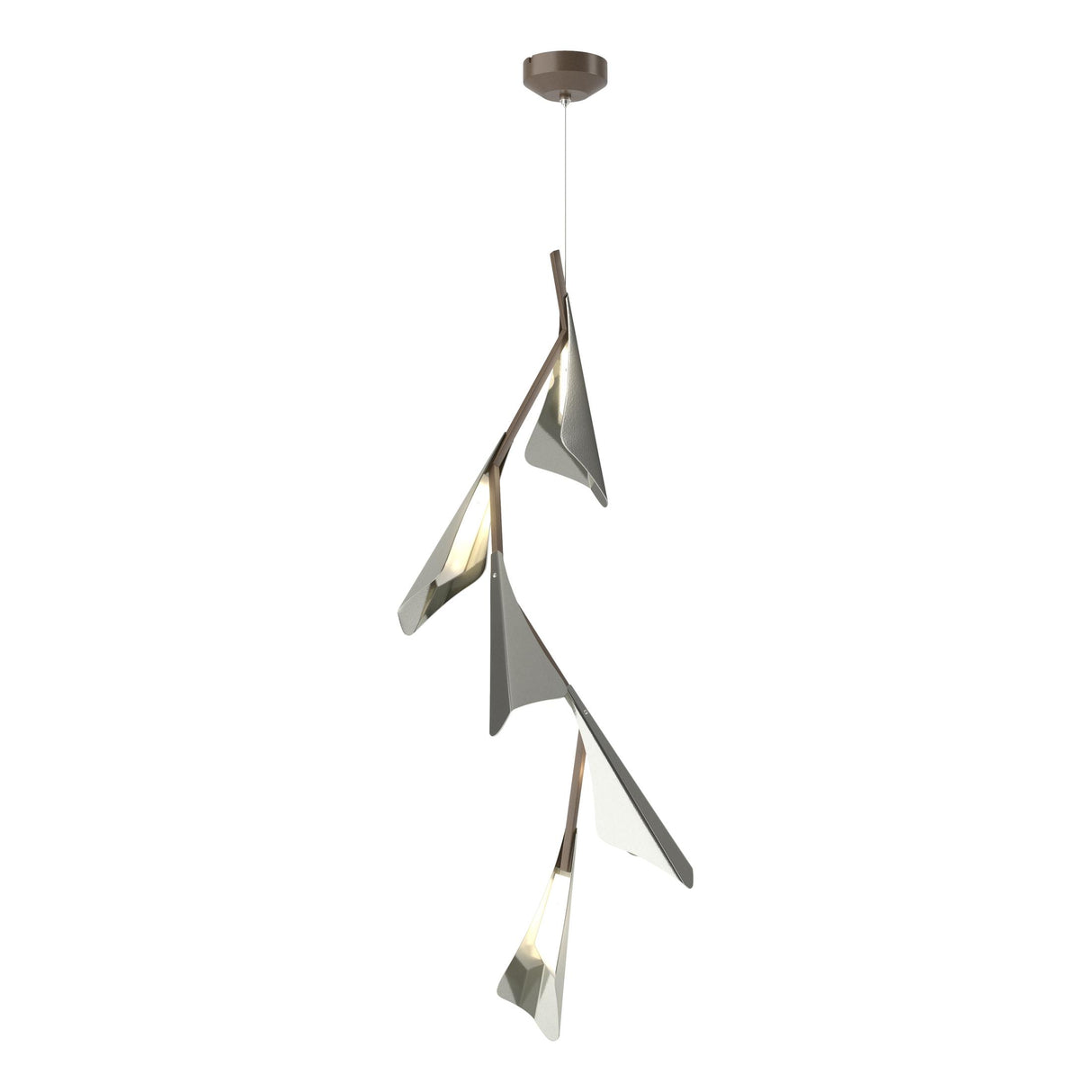 Hubbardton Forge 2020 Bronze Sterling Standard Plume 5-Light LED Pendant