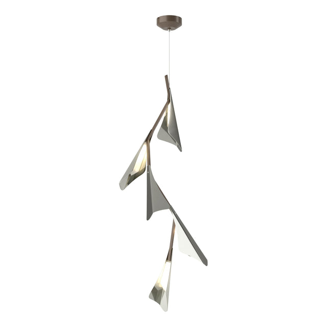 Hubbardton Forge 2020 Bronze Sterling Standard Plume 5-Light LED Pendant