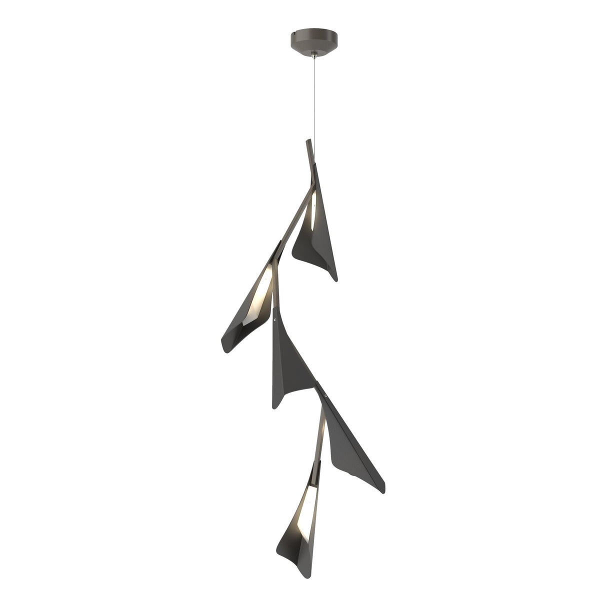 Hubbardton Forge 2020 Dark Smoke Black Standard Plume 5-Light LED Pendant