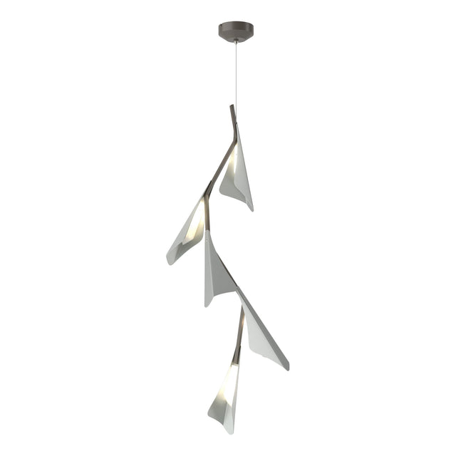 Hubbardton Forge 2020 Dark Smoke Vintage Platinum Standard Plume 5-Light LED Pendant