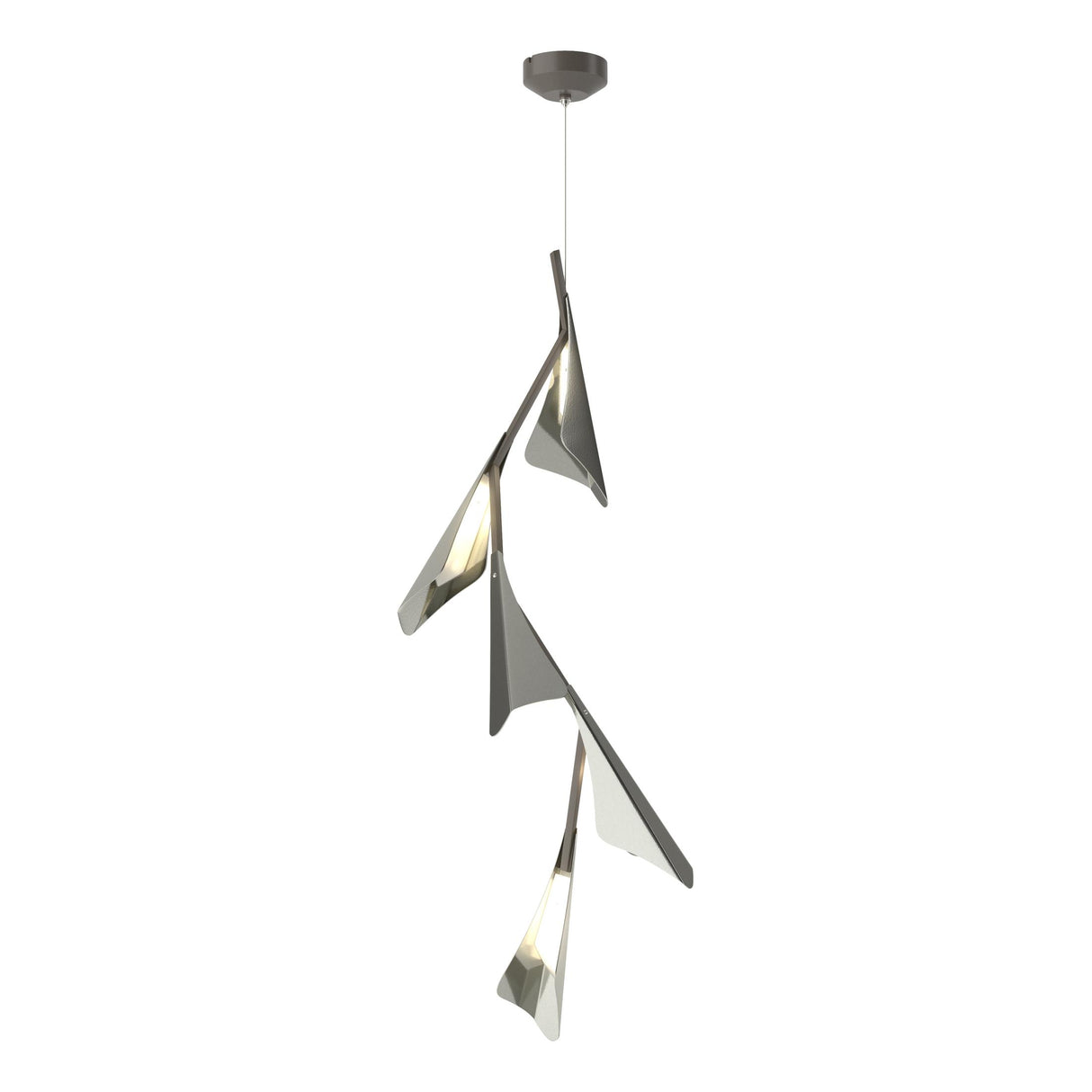Hubbardton Forge 2020 Dark Smoke Sterling Standard Plume 5-Light LED Pendant