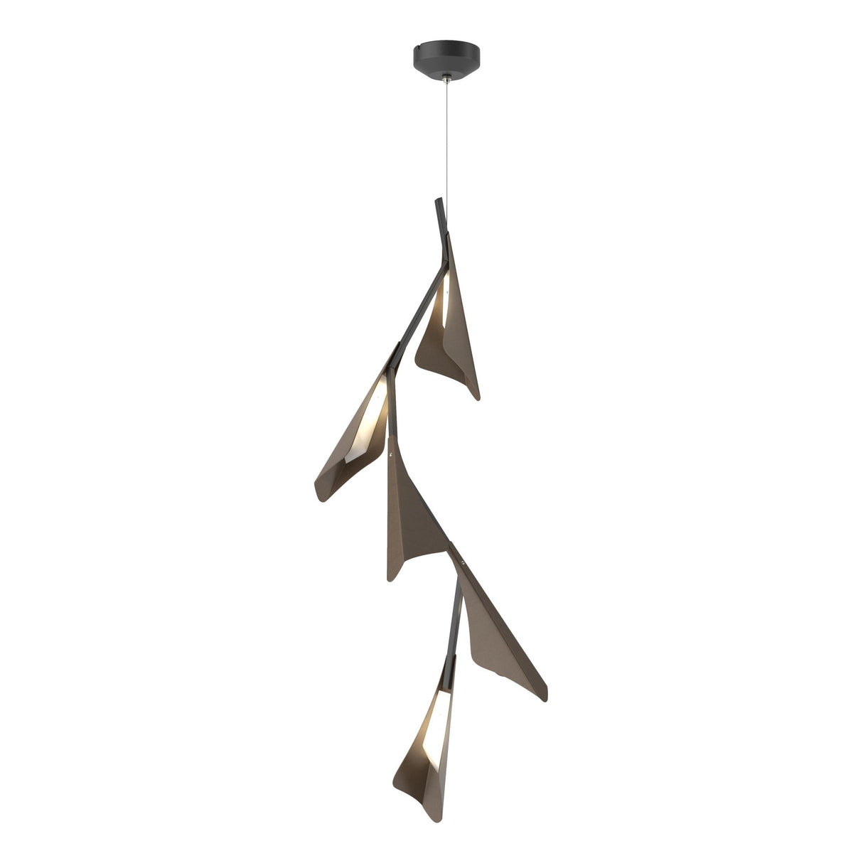 Hubbardton Forge 2020 Black Bronze Standard Plume 5-Light LED Pendant