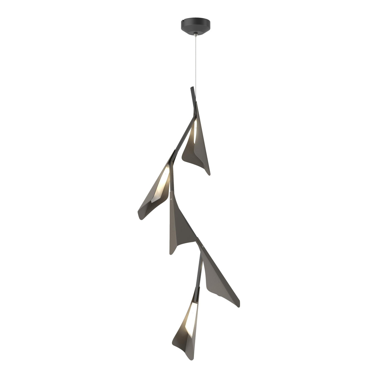 Hubbardton Forge 2020 Black Dark Smoke Standard Plume 5-Light LED Pendant