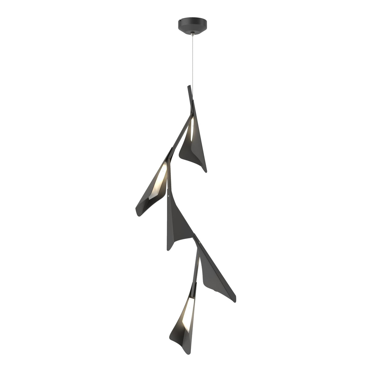 Hubbardton Forge 2020 Black Black Standard Plume 5-Light LED Pendant