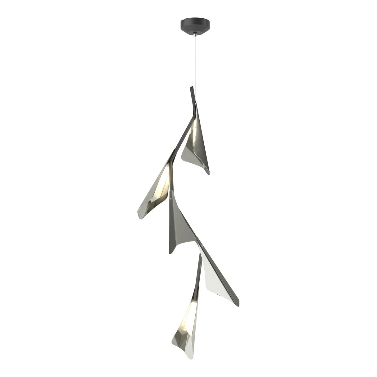 Hubbardton Forge 2020 Black Sterling Standard Plume 5-Light LED Pendant