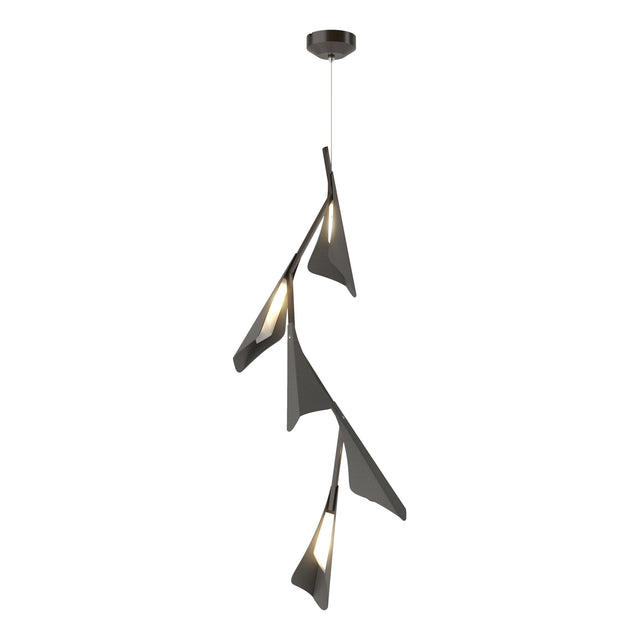 Hubbardton Forge 2020 Oil Rubbed Bronze Natural Iron Standard Plume 5-Light LED Pendant