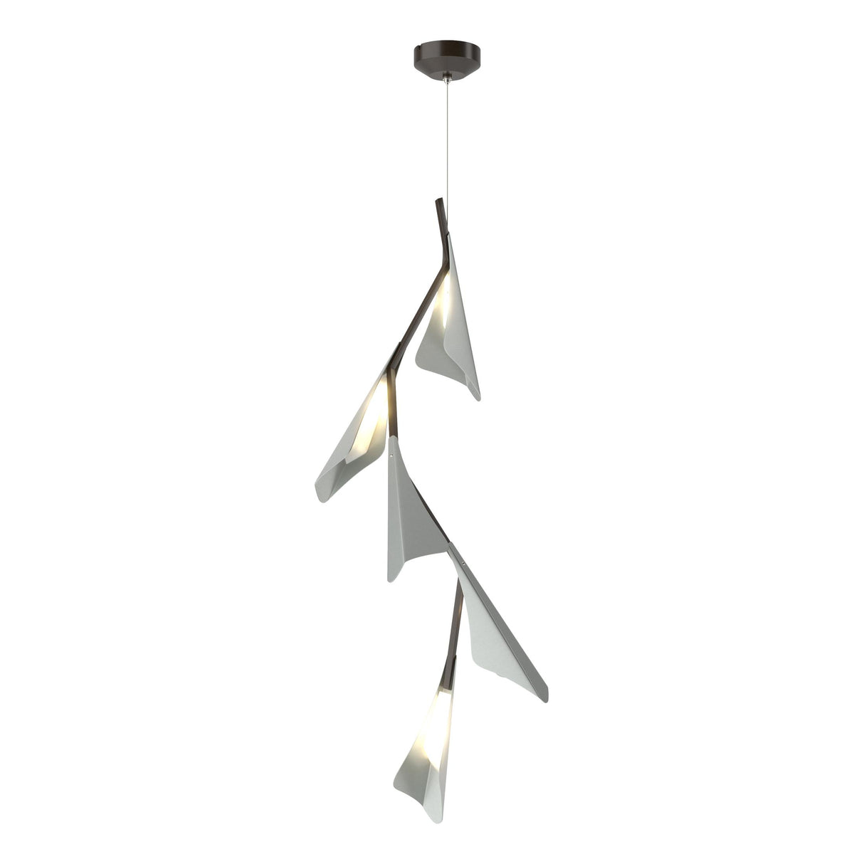 Hubbardton Forge 2020 Oil Rubbed Bronze Vintage Platinum Standard Plume 5-Light LED Pendant