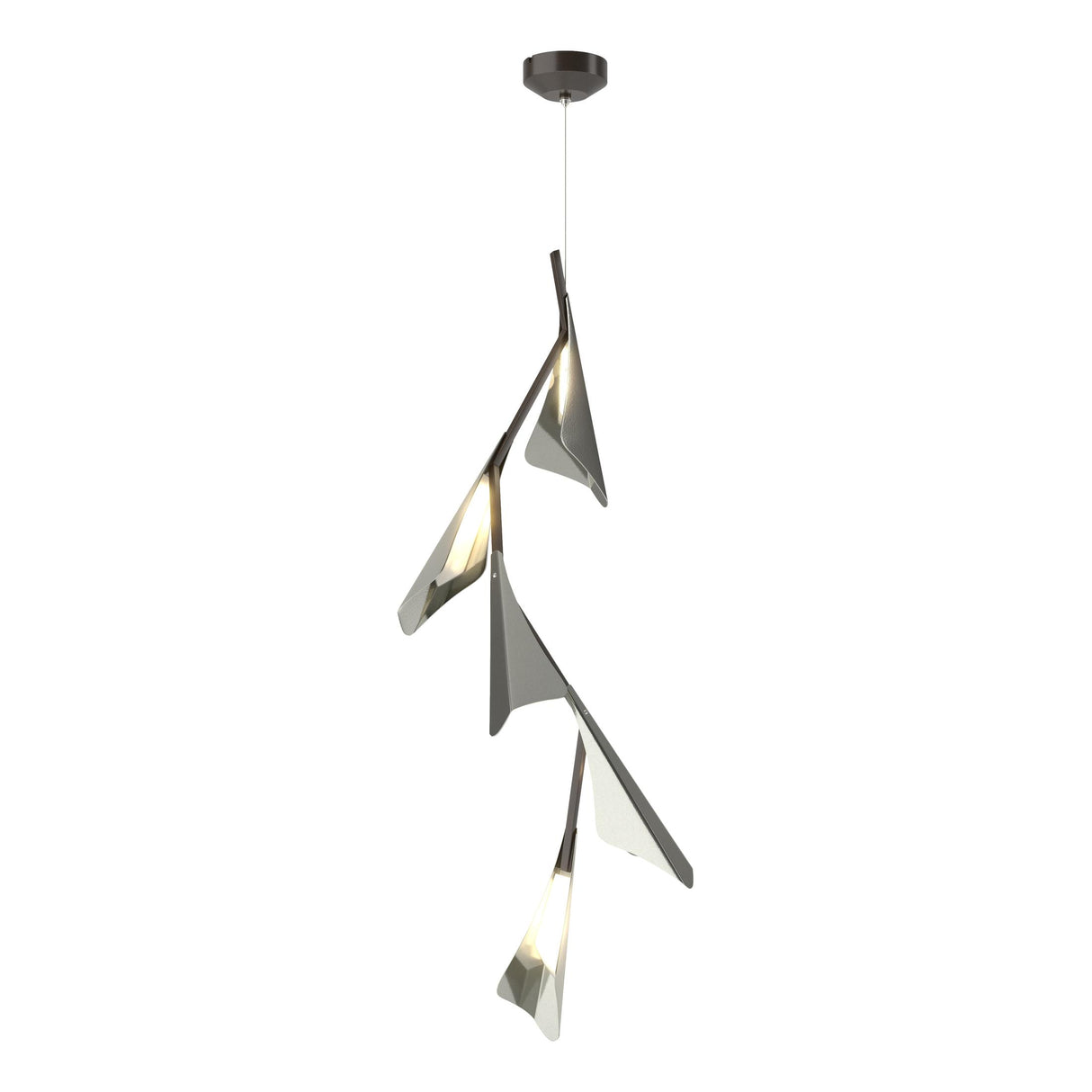 Hubbardton Forge 2020 Oil Rubbed Bronze Sterling Standard Plume 5-Light LED Pendant