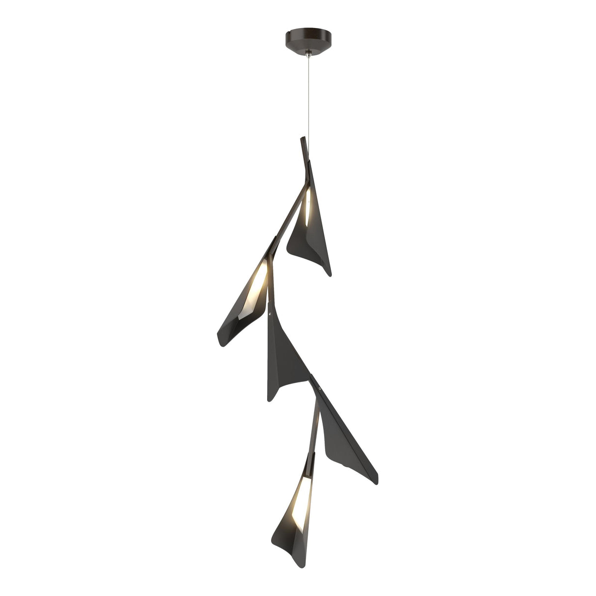 Hubbardton Forge 2020 Oil Rubbed Bronze Black Standard Plume 5-Light LED Pendant