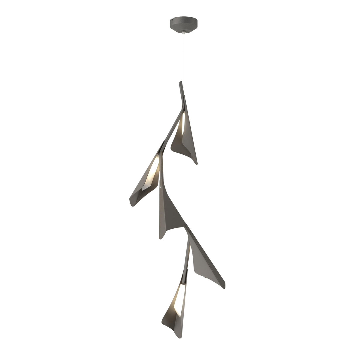 Hubbardton Forge 2020 Natural Iron Dark Smoke Standard Plume 5-Light LED Pendant