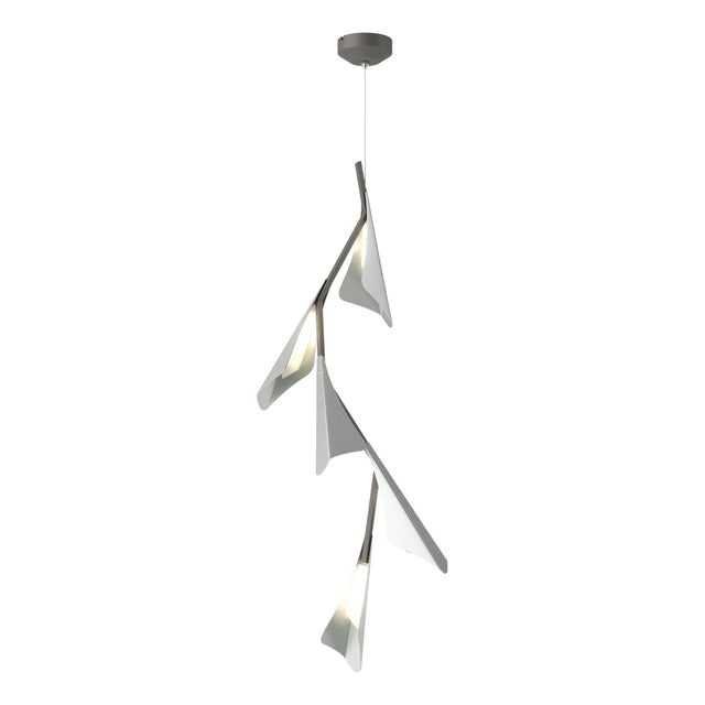 Hubbardton Forge 2020 Natural Iron Vintage Platinum Standard Plume 5-Light LED Pendant