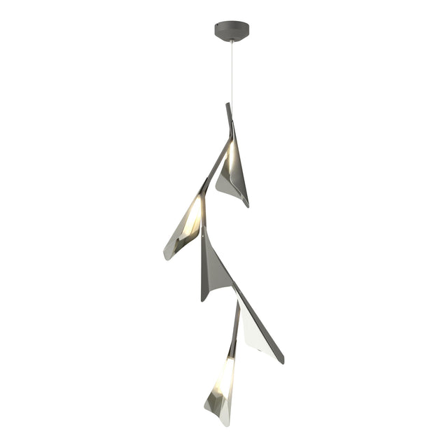 Hubbardton Forge 2020 Natural Iron Sterling Standard Plume 5-Light LED Pendant