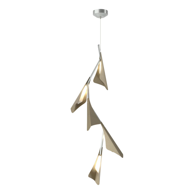 Hubbardton Forge 2020 Vintage Platinum Soft Gold Standard Plume 5-Light LED Pendant