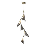 Hubbardton Forge 2020 Soft Gold Dark Smoke Standard Plume 5-Light LED Pendant