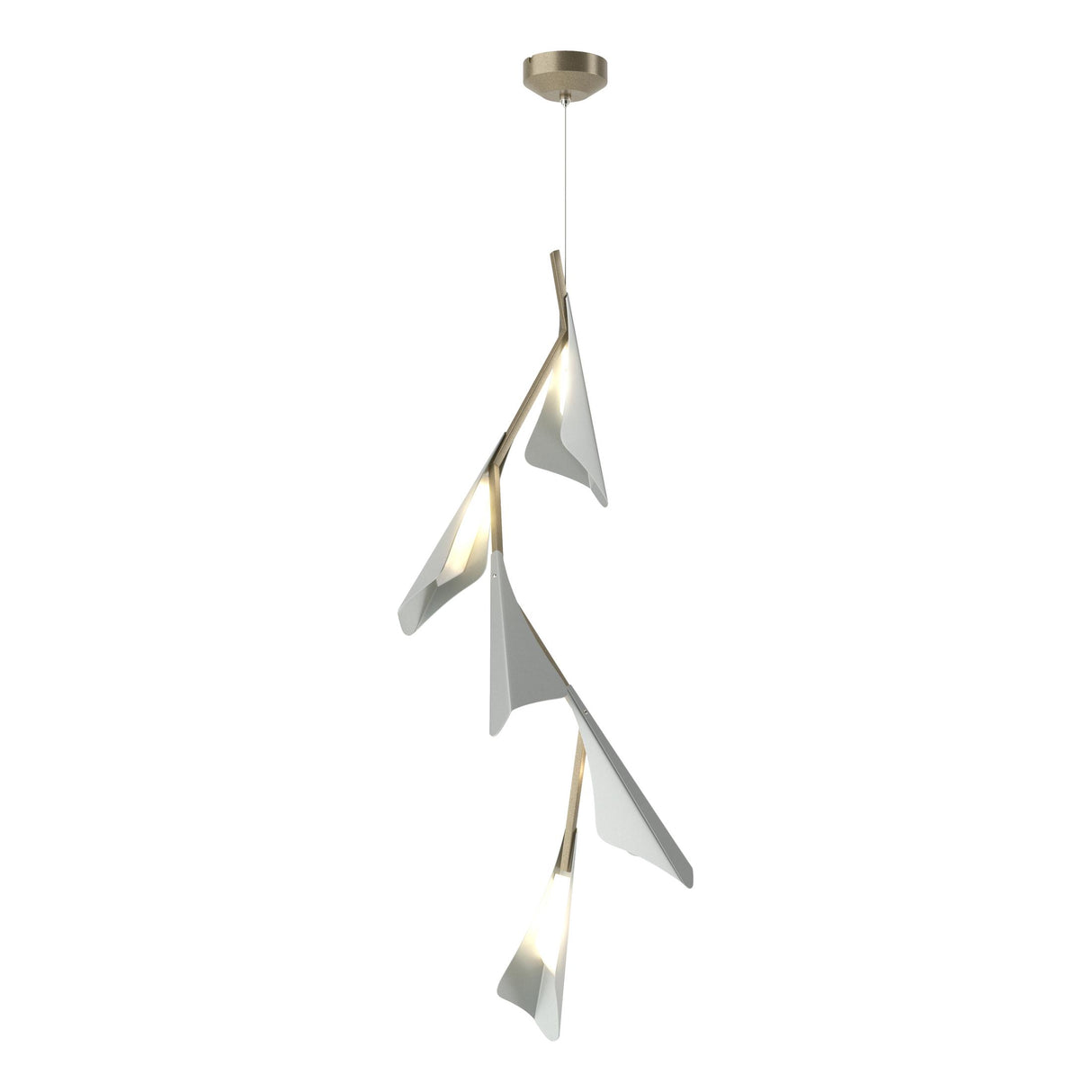 Hubbardton Forge 2020 Soft Gold Vintage Platinum Standard Plume 5-Light LED Pendant