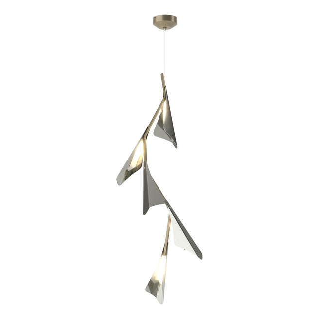 Hubbardton Forge 2020 Soft Gold Sterling Standard Plume 5-Light LED Pendant
