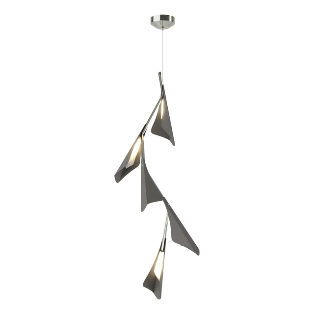 Hubbardton Forge 2020 Sterling Natural Iron Standard Plume 5-Light LED Pendant