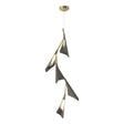 Hubbardton Forge 2020 Modern Brass Dark Smoke Standard Plume 5-Light LED Pendant