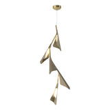 Hubbardton Forge 2020 Modern Brass Soft Gold Standard Plume 5-Light LED Pendant