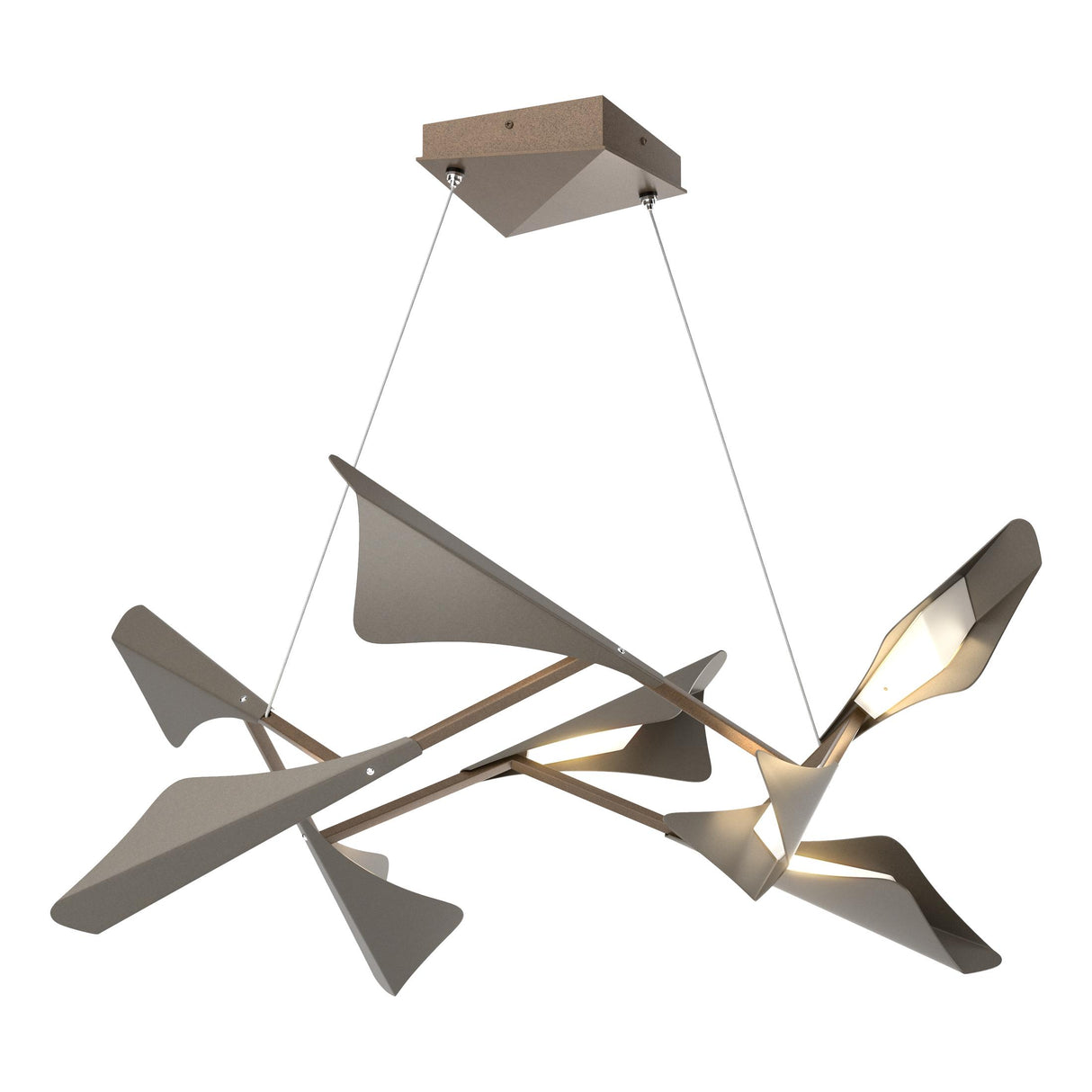 Hubbardton Forge 2020 Bronze Dark Smoke Standard Plume 8-Light LED Pendant