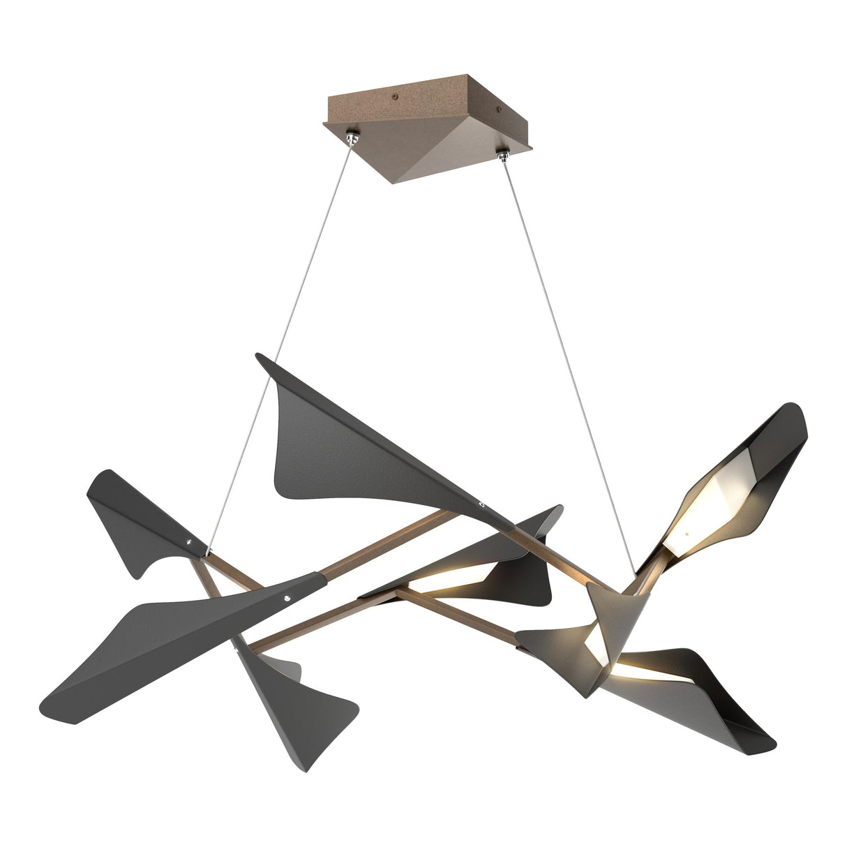 Hubbardton Forge 2020 Bronze Black Standard Plume 8-Light LED Pendant