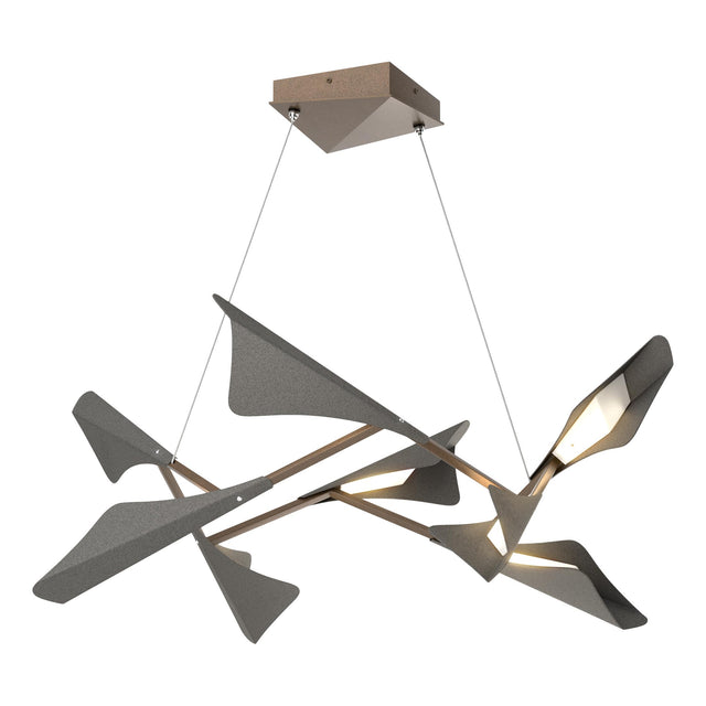 Hubbardton Forge 2020 Bronze Natural Iron Standard Plume 8-Light LED Pendant
