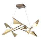 Hubbardton Forge 2020 Bronze Soft Gold Standard Plume 8-Light LED Pendant