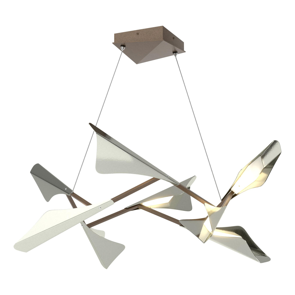 Hubbardton Forge 2020 Bronze Sterling Standard Plume 8-Light LED Pendant