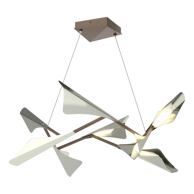 Hubbardton Forge 2020 Bronze Sterling Standard Plume 8-Light LED Pendant